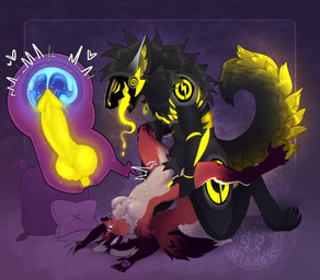 abdominal_bulge animal_genitalia animal_penis anthro ass_up big_penis black_body black_fur black_tail bodily_fluids breasts canine_genitalia canine_penis cervical_penetration cum cum_in_uterus cum_in_vagina cum_inside digitigrade duo erection feet female female_penetrated fluffy fluffy_tail fur genital_fluids genitals glowing glowing_tongue hair inner_ear_fluff internal interspecies knot knot_root knotted_penis knotting large_penetration looking_pleasured lying machine male male/female male_penetrating male_penetrating_female multicolored_body multicolored_ears multicolored_fur neck_tuft nipples nude nude_anthro nude_female on_back open_mouth paws penetration penile penile_penetration penis red_body red_fur sex simple_background size_difference smile tail tongue tuft uterus vaginal vaginal_knotting vaginal_penetration white_ears yellow_tail slumbers powersurge_(character) vulnine canid canine fox mammal protogen absurd_res digital_drawing_(artwork) digital_media_(artwork) hi_res huge_filesize