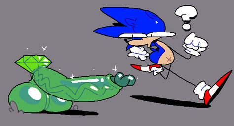 anthro balls big_balls big_penis black_eyes black_nose blue_body blue_fur blue_hair blue_tail chaos_emerald clothing footwear fur gem genitals gloves grey_background hair half-closed_eyes handwear huge_balls huge_penis hyper hyper_balls hyper_genitalia hyper_penis looking_at_object male multicolored_body multicolored_clothing multicolored_footwear multicolored_fur multicolored_shoes narrowed_eyes navel penis question_mark red_clothing red_footwear red_shoes red_sneakers running shoes simple_background small_tail sneakers solo sparkles tail tan_body tan_fur three-quarter_view two_tone_body two_tone_clothing two_tone_footwear two_tone_fur two_tone_shoes two_tone_sneakers vein veiny_penis white_clothing white_footwear white_gloves white_handwear white_shoes white_sneakers x_navel superiorfox sega sonic_the_hedgehog_(series) sonic_the_hedgehog eulipotyphlan hedgehog mammal 2025 digital_media_(artwork)