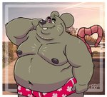 anthro belly big_belly clothing male moobs navel nipples overweight overweight_male real smile solo underwear onebigbeaw cartoon_network the_amazing_world_of_gumball frankie_watterson mammal murid murine rat rodent 2025 hi_res