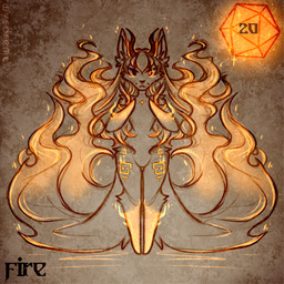 anthro d20 dice ear_tuft ears_up elemental_manipulation female fire fire_manipulation flaming_tail glowing glowing_arms glowing_legs glowing_markings holidays horn looking_at_viewer markings multi_tail orange_dice orange_eyes orange_markings solo standing tail tail_on_fire tuft wysdrem halloween canid canine canis fox hybrid mammal 1:1 hi_res