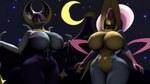 16:9 2023 3d_(artwork) 4k absurd_res anthro baek-myo barely_visible_genitalia barely_visible_pussy big_breasts blue_body blue_skin breasts crescent_moon cresselia digital_media_(artwork) duo featureless_breasts female generation_4_pokemon generation_7_pokemon genitals hi_res legendary_pokemon looking_at_viewer lunala moon night nintendo nude pink_body pink_skin pokemon pokemon_(species) pokemorph purple_body purple_sclera purple_skin pussy red_sclera source_filmmaker star white_body white_eyes white_skin widescreen winged_arms wings yellow_body yellow_skin