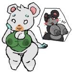 anthro big_breasts bottomless breasts clothed clothing featureless_feet feet female nipples nude short_stack simple_background solo white_background roy_mccloud animal_crossing nintendo flurry_(animal_crossing) mini-ham cricetid hamster mammal rodent low_res