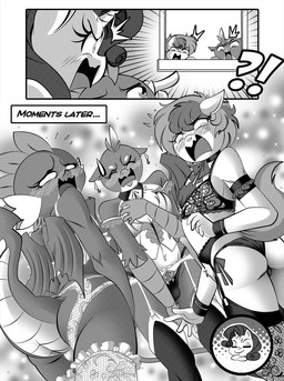 anthro biped blush bodily_fluids bulge butt clothed clothing crossdressing female femboy group legwear male membrane_(anatomy) membranous_wings panties sweat tail text thigh_highs underwear wings boastudio friendship_is_magic hasbro my_little_pony mythology gallus_(mlp) rarity_(mlp) sandbar_(mlp) spike_(mlp) avian dragon equid equine gryphon mammal mythological_avian mythological_creature mythological_scalie scalie comic hi_res monochrome