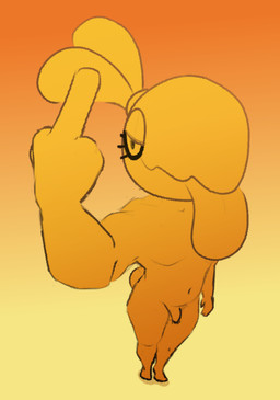 anthro eyeliner food genitals gesture hand_gesture honey_(food) makeup male middle_finger nude penis slime tongue nezzieplump nezzie_(nezzieplump) goo_creature