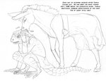 anthro claws clothed clothed_feral clothing duo eyes_closed feral fur hair hooves scales sharp_teeth tail teeth text arania the_cabin_in_the_woods_(arania) carla_(tcitw) jack_(tcitw) armadillo_girdled_lizard asinus donkey equid equine girdled_lizard lizard mammal reptile scalie comic english_text hi_res monochrome