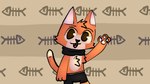 anthro brown_pupils clothing fishbone fur grey_clothing grey_scarf grey_underwear male orange_body orange_fur paws pupils scarf solo tail underwear tinky tinky_(character) domestic_cat felid feline felis mammal 16:9 hi_res widescreen