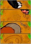 anthro border clothing feet female feral footprint footsteps fur grey_body hoofprint hooves legwear male markings pawpads sound_effects text white_body white_border kimcuongnguyen chim_chim_cheree_(kimcuongnguyen) canid canine equid equine fox horse mammal comic digital_media_(artwork) english_text hi_res