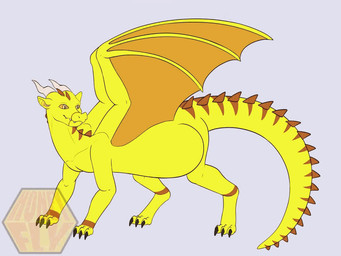belly big_belly claws endosoma feral fully_inside horn male oral_vore prey_outline safe_vore simple_background smile solo spiked_tail spikes spikes_(anatomy) squish swaying tail unseen_prey vore wings yellow_body honeyfly mythology seres_(seresdragon) dragon mythological_creature mythological_scalie scalie 4:3 animated loop no_sound short_playtime video