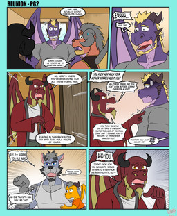 age_difference anthro beard black_horn blue_eyes cane clothing curved_horn dialogue elderly embarrassed eye_contact facial_hair facial_spikes fur gesture greeting grey_body grey_fur grey_hair group grumpy hair hand_gesture holding_cane holding_object horn jaw_spikes long_beard looking_at_another male membrane_(anatomy) membranous_wings nervous orange_body orange_eyes pointing poking_chest pupils purple_body red_body red_clothing red_robe robe slit_pupils speech_bubble spikes spikes_(anatomy) tan_body text wings young vju79 mythology gervic_(vju79) greigar_(vju79) herinn_(vju79) veyland_(vju79) vlagg_(vju79) canid canine canis dragon mammal mythological_creature mythological_scalie scalie wolf comic english_text hi_res signature cousins_(lore) father_(lore) father_and_child_(lore) father_and_son_(lore) grandchild_(lore) grandfather_(lore) grandfather_and_grandchild_(lore) grandfather_and_grandson_(lore) grandparent_(lore) grandparent_and_grandchild_(lore) grandson_(lore) parent_(lore) parent_and_child_(lore) parent_and_son_(lore) son_(lore)