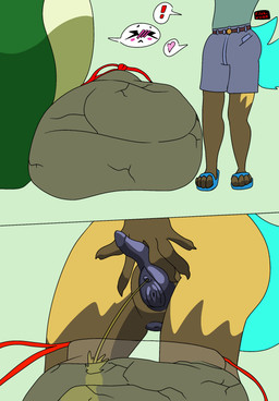 andromorph anthro bag big_clitoris bodily_fluids clitoris duo embarrased_female embarrassed feces feces_pile female genital_fluids genitals intersex male peeing_on_feces size_difference trans_peeing trash_bag urine urine_on_feces watersports filthivore chiron_the_hyaenodon tera_the_titanoboa boa_(snake) hyaenodon hyaenodontid mammal prehistoric_species reptile scalie snake titanoboa comic hi_res trans_(lore) trans_man_(lore)