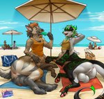 animal_genitalia anus backsack balls beach big_balls bottomless bottomless_intersex bottomless_male bottomless_taur butt canid canid_taur canine canine_taur casual_exposure clothed clothed/nude clothed_intersex clothed_male clothed_maleherm clothing collar dragon dragon_taur female genitals hi_res horn hybrid intersex larru-larru male maleherm mammal mammal_taur mythological_creature mythological_scalie mythology nude nude_beach partially_clothed public public_exposure pussy quadruped scalie seaside sheath tail taur