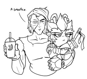 5_fingers answer anthro beverage black_eyebrows bottomwear closed_frown clothed clothed_anthro clothed_female clothed_human clothed_male clothing container cup cybernetics dialogue drinking_straw duo ear_piercing ear_ring eyebrows eyelashes female fingerless_gloves fingers frown fully_clothed fully_clothed_anthro fully_clothed_female gloves grey_background hair handwear holding_beverage holding_container holding_cup holding_object jacket larger_humanoid larger_male long_ears machine male melee_weapon mitten_hands mittens mouth_closed muscular muscular_human muscular_male notched_ear piercing ribbons ring_piercing shirt shorts simple_background size_difference smaller_anthro smaller_female spiky_hair sword sword_on_back tank_top text thick_eyebrows topwear torn_tank_top weapon weapon_on_back raygirl captain_laserhawk:_a_blood_dragon_remix mario_bros mario_plus_rabbids_sparks_of_hope nintendo raving_rabbids rayman_(series) ubisoft whatcha_got_there?_a_smoothie dolph_laserhawk edge_(mario_plus_rabbids) cyborg human humanoid lagomorph mammal rabbid 2024 black_and_white crossover digital_drawing_(artwork) digital_media_(artwork) english_description english_text meme monochrome