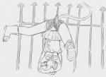 against_fence against_surface anthro clothed clothing female fence fur hair humor mask panties solo stuck underwear upskirt smekbo latchkey_kingdom ms._tery_(latchkey_kingdom) yuman digital_media_(artwork) monochrome