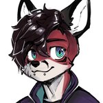 anthro black_hair clothed clothing countershade_face countershade_neck countershading eyebrows facial_piercing hair lip_piercing male piercing scar simple_background snakebite_piercing solo white_background bastionshadowpaw toshi_(bastionshadowpaw) canid canine fox mammal 1:1 icon nonbinary_(lore)