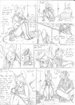 anthro clothed clothing dialogue duo female male male/female text blackfox85 natalia_(blackfox85) canid canine fox mammal mouse murid murine rodent comic english_text hi_res monochrome traditional_media_(artwork)