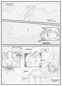 bite_mark blush breasts butt clothing detailed_background dialogue fangs female forest hair moon nipple_outline plant shaking short_hair solo standing surprised teeth text torn_clothing transformation tree trembling underwear thehellwolf mythology animal_humanoid canid canid_humanoid canine canine_humanoid human humanoid mammal mammal_humanoid mythological_canine mythological_creature werecanid werecanine werecreature werewolf wolf_humanoid 2010 comic english_text hi_res monochrome