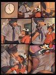 anthro apache_(artist) big_penis blush bodily_fluids clothing drooling duo erection erection_under_clothing genitals hi_res kissing male male/male musk nintendo penis pokemon saliva student sweat teacher teacher_and_student tongue tongue_out undressing
