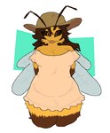 4_wings anthro belly belly_outline big_breasts black_outline breasts brown_body brown_fur brown_hair brown_sclera cleavage clothed clothing dress female front_view fur hair hat headgear headwear insect_wings long_hair looking_at_viewer multi_wing off_shoulder outline slightly_chubby slightly_chubby_anthro slightly_chubby_female solo sun_hat wings yellow_body yellow_eyes yellow_fur cassicat arthropod bee hymenopteran insect 2023 aliasing digital_media_(artwork) flat_colors portrait three-quarter_portrait