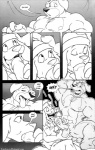 anthro ball_fondling balls bodily_fluids canid canine canis clothed clothing comic cooner cum dialogue domestic_dog duo english_text erection fellatio fondling genital_fluids genitals greyscale hi_res humanoid_genitalia humanoid_penis licking male male/male male_penetrated male_penetrating male_penetrating_male mammal mastiff molosser monochrome muscular muscular_male nude oral oral_penetration penetration penile penis penis_lick rottweiler saliva sex speech_bubble text tongue tongue_out topless url