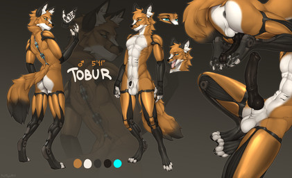 animal_genitalia animal_penis anthro athletic athletic_male bedroom_eyes big_penis butt cybernetic_arm cybernetic_eye cybernetic_leg cybernetic_limb cybernetics equine_genitalia equine_penis erection genitals grin looking_at_viewer machine male narrowed_eyes nude pecs penis presenting presenting_hindquarters presenting_penis seductive serratus sheath slim smile solo fluffyw0lf tobur_(gaussly) canid canine cyborg fox mammal hi_res model_sheet