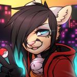 anthro black_hair blue_eyes clothing female hair hoodie pink_nose pokeball solo standard_pokeball topwear waitress_(artist) nintendo pokemon tartii_(character) cougar felid feline mammal 1:1 digital_media_(artwork)