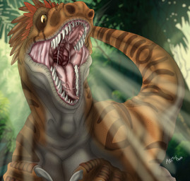 ambiguous_feral ambiguous_gender bodily_fluids drooling feral gums lips mouth_shot open_mouth perspective_shot realistic saliva solo teeth throat tongue arcticdunx dahy_(vexedraptor) dinosaur dromaeosaurid prehistoric_species reptile saurischian scalie theropod velociraptor absurd_res hi_res male_(lore)