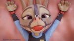 anthro ball_gag bdsm bondage bound clothing female gag nose_hook police solo uniform rubber_(artist) disney zootopia judy_hopps lagomorph leporid mammal rabbit 16:9 3d_(artwork) 4k absurd_res digital_media_(artwork) hi_res widescreen