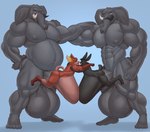 abdominal_bulge abs anthro anthro_on_anthro anthro_penetrated anthro_penetrating anthro_penetrating_anthro balls belly big_belly big_penis black_body black_fur foursome fur genitals grey_body group group_sex hand_on_shoulder huge_belly huge_penis hyper hyper_genitalia hyper_penis larger_male male male/male male_penetrated male_penetrating male_penetrating_male musclegut muscular muscular_anthro muscular_arms muscular_male muscular_thighs nipples nude overweight overweight_male pecs penetration penis sex size_difference smaller_male smaller_penetrated tusks vein veiny_balls gabgbb jakiel_blacktusk mon_(monoliph) elephant elephantid lagomorph leporid mammal proboscidean rabbit hi_res father_(lore) father_and_child_(lore) father_and_son_(lore) indirect_incest_(lore) parent_(lore) parent_and_child_(lore) parent_and_son_(lore) son_(lore)