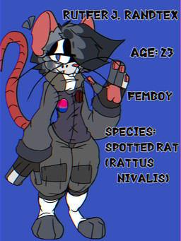3_toes 4_fingers anthro blue_eyes bottomwear clothing feet fingers grey_body jacket male pants small_waist solo tail text thick_thighs toes topwear whiskers wide_hips wannapossums rutfer_j._randtex mammal murid murine rat rodent 3:4 english_text model_sheet