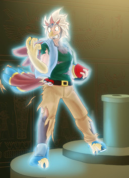 anthro bottomwear claws clothing feet gem hieroglyphics human_to_anthro male mid_transformation multicolored_tail museum pants shirt solo species_transformation tail talons temple toes topwear torn_clothing trainer transformation toughset nintendo pokemon accipitrid accipitriform avian bird braviary eagle generation_5_pokemon human mammal pokemon_(species) digital_media_(artwork) hi_res