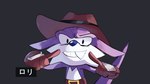 anthro belt black_background clothing cowboy_hat fangs gloves grin handwear hat headgear headwear looking_at_viewer male purple_body simple_background smile smiling_at_viewer smirk smirking_at_viewer solo teeth text plus2sf sega sonic_the_hedgehog_(series) fang_the_hunter dipodid jerboa mammal rodent 16:9 hi_res translated widescreen