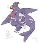 3_toes anthro blush bodily_fluids breasts butt claws cum cum_on_body feet female genital_fluids nipples nude nude_anthro nude_female purple_body purple_tail solo tail text toe_claws toes yellow_eyes kame_3 nintendo pokemon garchomp generation_4_pokemon pokemon_(species) 2025 digital_media_(artwork) hi_res translated