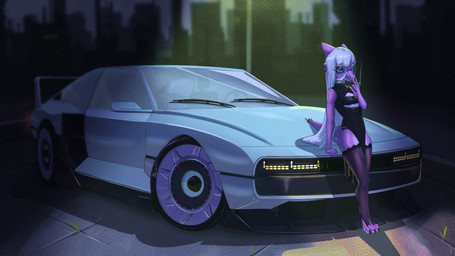 anthro bangs blunt_bangs car clothing ear_piercing ear_ring eyewear female glasses grey_hair hair leaning leaning_backward legwear looking_at_viewer piercing purple_body purple_scales ring_piercing scales scar smoking solo stockings thigh_highs vehicle wearing_glasses white_hair nova_bold hyundai nova_the_kobold kobold scalie 16:9 hi_res widescreen