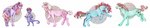 ambiguous_gender anthro curled_hair feral group hair hooves multicolored_hair multicolored_tail pre-g4 rainbow_hair rainbow_tail realistic smile tail wavy_hair wide_image k-eilonwy hasbro mlp_g3 my_little_pony mythology minty_(mlp_g3) pinkie_pie_(g3) rainbow_dash_(g3) spike_(mlp_g3) wysteria_(mlp) dragon earth_pony equid equine horse mammal mythological_creature mythological_scalie pony scalie hi_res long_image