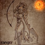 anthro arrow_(weapon) arrowhead blush bow_(weapon) braided_hair breasts d20 dice eyes_closed female hair holding_bow_(weapon) holding_object holding_ranged_weapon holding_weapon holidays long_hair long_tail ranged_weapon ranger solo standing tail three-quarter_view weapon wysdrem halloween mammal 1:1 2024 digital_media_(artwork) full-length_portrait hi_res portrait