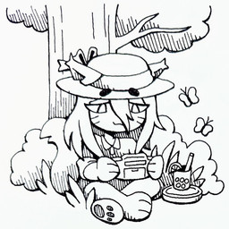 anthro clothing collared_shirt hat headgear headwear male shirt solo sun_hat topwear 90percentdenny 90_percent_studios drawtober game_boy_advance game_boy_family nintendo purrfect_apawcalypse angel_grimalkin domestic_cat felid feline felis mammal 1:1 2022 hi_res