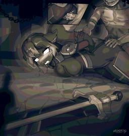 anthro anthro_focus anus areola bodily_fluids breast_squish breasts butt butt_grab cutaway duo female female_focus female_penetrated fingers forced from_behind_position genital_fluids genitals hand_on_butt male male/female male_penetrating male_penetrating_female melee_weapon nipples open_mouth penetration penile penile_penetration penis penis_in_vagina rape saliva sex solo_focus squish sword teeth tongue vaginal vaginal_fluids vaginal_fluids_on_penis vaginal_penetration vulva weapon white_eyes roadiesky canid canine canis mammal wolf absurd_res hi_res