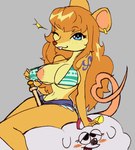 anthro areola biped breasts clothed clothing ear_piercing ear_ring female female_anthro flashing flashing_breasts nipples piercing ring_piercing skimpy solo sunnyhoneybone one_piece nami_(one_piece) mammal mouse murid murine rodent hi_res