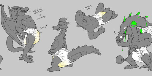 4_eyes ageplay anthro biped blush bodily_fluids bound bulge chain chained clothed clothing dialogue diaper diaper_only duo embarrassed eyes_closed genital_fluids grey_background horn infantilism machine male male/male masturbation membrane_(anatomy) membranous_wings multi_eye onesie onomatopoeia roleplay saliva simple_background solo sound_effects text topless unclean_diaper uniform urine used_diaper wearing_diaper wet_diaper wetting wings crackajackin adventures_of_sonic_the_hedgehog dic_entertainment disney eureeka's_castle gargoyles halo_(series) microsoft mythology nickelodeon risk_of_rain sega sonic_the_hedgehog_(series) xbox_game_studios acrid_(risk_of_rain) brooklyn_(gargoyles) magellan_(eureeka's_castle) scratch_(adventures_of_sonic_the_hedgehog) tuba_croc alien avian badnik bird chicken dragon galliform gargoyle lizard mythological_creature mythological_scalie phasianid reptile robot sangheili scalie 2014 digital_media_(artwork) english_text hi_res multiple_images