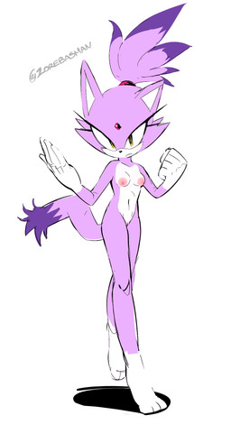 anthro biped breasts clothing coat female female_anthro fur gem genitals hair looking_at_viewer nude nude_anthro nude_female ponytail pose purple_body purple_fur small_breasts solo standing tail text three-quarter_view topwear vulva yellow_eyes zorebas sega sonic_the_hedgehog_(series) blaze_the_cat domestic_cat felid feline felis mammal artist_name digital_drawing_(artwork) digital_media_(artwork) english_text full-length_portrait hi_res portrait