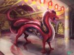2018 asian_mythology bodily_fluids brown_body brown_fur conditional_dnp dragon duo east_asian_mythology eastern_dragon feral forked_tongue fur furred_dragon furred_scalie hi_res hyena inside inside_stomach internal kiva_(kiva) kiva~ mammal mythological_creature mythological_scalie mythology open_mouth orange_eyes organs ribs saliva scales scalie soft_vore spotted_hyena standing stomach stomach_acid tail teeth temple tongue tongue_out vore