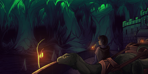 cavern clothed clothing detailed_background duo feral lamp lantern chromamancer dinosaur human mammal prehistoric_species reptile scalie 2:1 hi_res