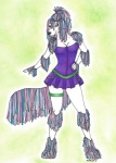 alternative_fashion anthro cords cybergoth dreadlocks female goth looking_at_viewer pose solo tail karja canid canine canis domestic_dog hungarian_sheepdog livestock_guardian_dog mammal pastoral_dog better_version_at_source hi_res