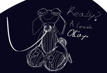 anthro bedroom_eyes big_butt black_body black_skin butt clothing collar cotton_tail ears_down female flat_chested hands_on_legs hands_on_own_legs kneeling leash legwear looking_up narrowed_eyes pattern_clothing pattern_legwear pivoted_ears seductive slave smug smug_expression smug_face solo stockings striped_clothing striped_legwear stripes text thick_thighs white_line_art wide_hips spotpot_live vib-ribbon vibri lagomorph leporid mammal rabbit colored_line_art line_art