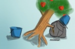 apple blue_background bucket container duo food fruit humor male male/male not_furry orgasm plant rock sap sex shadow simple_background tree what wood vertex friendship_is_magic hasbro my_little_pony bloomberg_(mlp) tom_(mlp) animate_inanimate elemental_creature flora_fauna digital_media_(artwork)