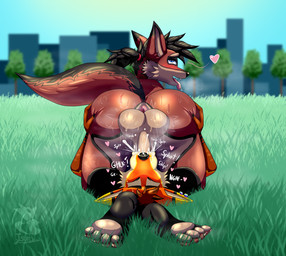 69_position anthro anus balls big_butt blue_eyes blurred_background blush bodily_fluids brown_hair butt butt_grab cum cum_drip cum_in_mouth cum_inside cum_on_face cum_on_penis cum_splatter drinking drinking_cum dripping duo ejaculation erection eyes_closed fellatio fur genital_fluids genitals glistening glistening_balls glistening_genitalia grass grass_field hair hand_on_butt head_on_paws heart_symbol humanoid_genitalia humanoid_penis irrumatio lying male male/male male_penetrated male_penetrating male_penetrating_male markings nude on_back onomatopoeia open_mouth oral oral_penetration orange_body orange_eyes orange_fur orgasm orgasm_face outside outside_sex penetration penile penis penis_in_mouth plant ponytail sex sound_effects steam steamy_breath sweat sweatdrop tail tan_body tan_fur text thick_thighs throbbing throbbing_penis tongue tongue_out wide_hips tsanufox plasma_(tsanufox) tsuny canid canine canis fox mammal red_fox true_fox vulpin digital_drawing_(artwork) digital_media_(artwork) hi_res shaded