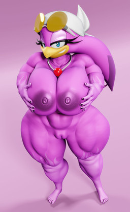 anthro areola beak bedroom_eyes big_breasts black_nails breast_play breasts colored_nails eyelashes eyewear feathers female genitals huge_breasts jewelry looking_at_viewer mostly_nude muscular muscular_anthro muscular_female nails narrowed_eyes navel necklace nipples nude nude_anthro nude_female purple_areola purple_body purple_feathers purple_nipples red_jewelry red_necklace seductive smile smirk solo sunglasses thick_eyelashes vulva yellow_beak vulkyasha sega sonic_riders sonic_the_hedgehog_(series) wave_the_swallow avian bird hirundinid oscine passerine swallow_(bird) 3d_(artwork) digital_media_(artwork) hi_res