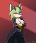 anthro areola blush breasts cleavage clothed clothing female fur green_body green_fur horn red_eyes solo white_body white_fur sy_noon archie_comics sega sonic_the_hedgehog_(archie) sonic_the_hedgehog_(comics) sonic_the_hedgehog_(series) clove_the_pronghorn mammal pronghorn 2017 5:6 digital_media_(artwork) oekaki shaded