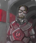 beard eyewear facial_hair glasses hammer_and_sickle hev_suit male not_furry russian solo soviet_union text bloodrizer half-life valve gordon_freeman human mammal 5:6 russian_text