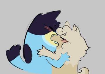 4_fingers anthro anthro_on_anthro bent_arm blue_body blue_ears blue_eyebrows blue_fur blue_tail blue_tail_tip blush blush_lines blushing_profusely cheating_husband cheek_tuft dark_body dark_fur dipstick_tail duo extended_arm eyebrows eyes_closed facial_tuft female fingers fur fur_tuft grey_background head_tuft hug humanoid_hands intraspecies larger_male light_body light_fur making_out male male/female markings mature_anthro mature_female mature_male multicolored_body multicolored_fur nude nude_anthro nude_female nude_male open_mouth pink_blush pointy_ears prick_ears romantic romantic_couple side_view simple_background size_difference smaller_female snout standing tail tail_markings tan_body tan_ears tan_eyebrows tan_fur tan_nose tan_tail teeth thick_eyebrows tuft yellow_body yellow_fur kenyo bluey_(series) bandit_heeler wendy_(bluey) australian_cattle_dog canid canine canis cattledog chow_chow domestic_dog herding_dog mammal pastoral_dog spitz 2024 colored_sketch digital_drawing_(artwork) digital_media_(artwork) sketch